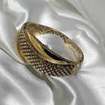 دستبند تراشه طلا ۱۸ عیار ۲۵.۲۶ گرم – جواهری زمرد