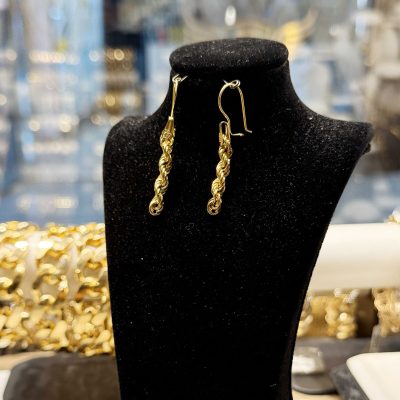 گوشواره طلا طرح طنابی وزن ۱.۷۸ گرم – جواهری زمرد