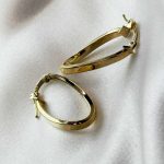 گوشواره حلقه‌ای طلا مدل لیونا با وزن ۱.۸۹ گرم