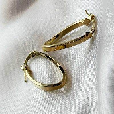گوشواره حلقه‌ای طلا مدل لیونا با وزن ۱.۸۹ گرم