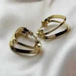 گوشواره حلقه‌ای طلا مدل لیونا با وزن ۳.۳۸ گرم