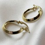گوشواره حلقه‌ای طلا مدل لیونا با وزن ۱.۷۱ گرم