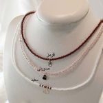 چوکر سنگی طلا در سه طرح و رنگ با آویز پاپیون و قلب، هر مدل ۵۰ سوت